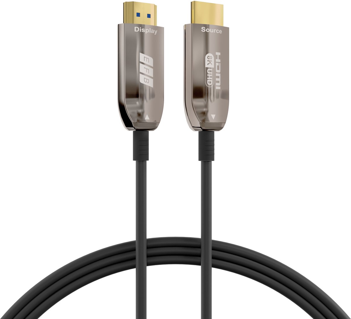 EFB Elektronik HDMI-21-00006 HDMI kabel 10 m HDMI Type A (Standaard) Zwart, Roestvrijstaal