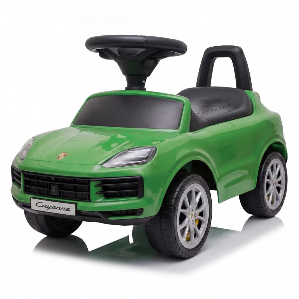 Porsche Cayenne Loopauto 1 tot 3 jaar – Officieel Gelicentieerde Luxe Loopwagen met Toeter & Muziek – Babyauto met Stevige Rugleuning, Anti-kantel Systeem & Opbergbox – Groen