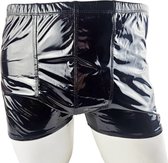 BamBella ® - Boxer short Maat L/XL Datex Zwart (Latex en stof SM kleding BDSM erotische heren kleding ondergoed lingerie onderbroek zwart