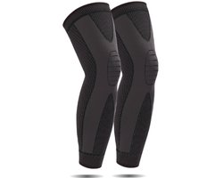 Beenwarmers en kniebeschermers over de hele lengte van je benen. Unisex, geschikt voor sporten zoals basketbal en wielrennen.