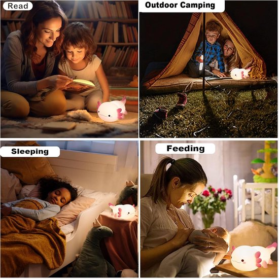 Kindernachtlampje, schattig nachtlampje, oplaadbare lamp, tafellamp, nachtlampje, LED-dieren siliconen babynachtlampje, leuk kamerdecoratie nachtlampje geschikt voor kinderen, meisjes en jongens. — afbeelding 2