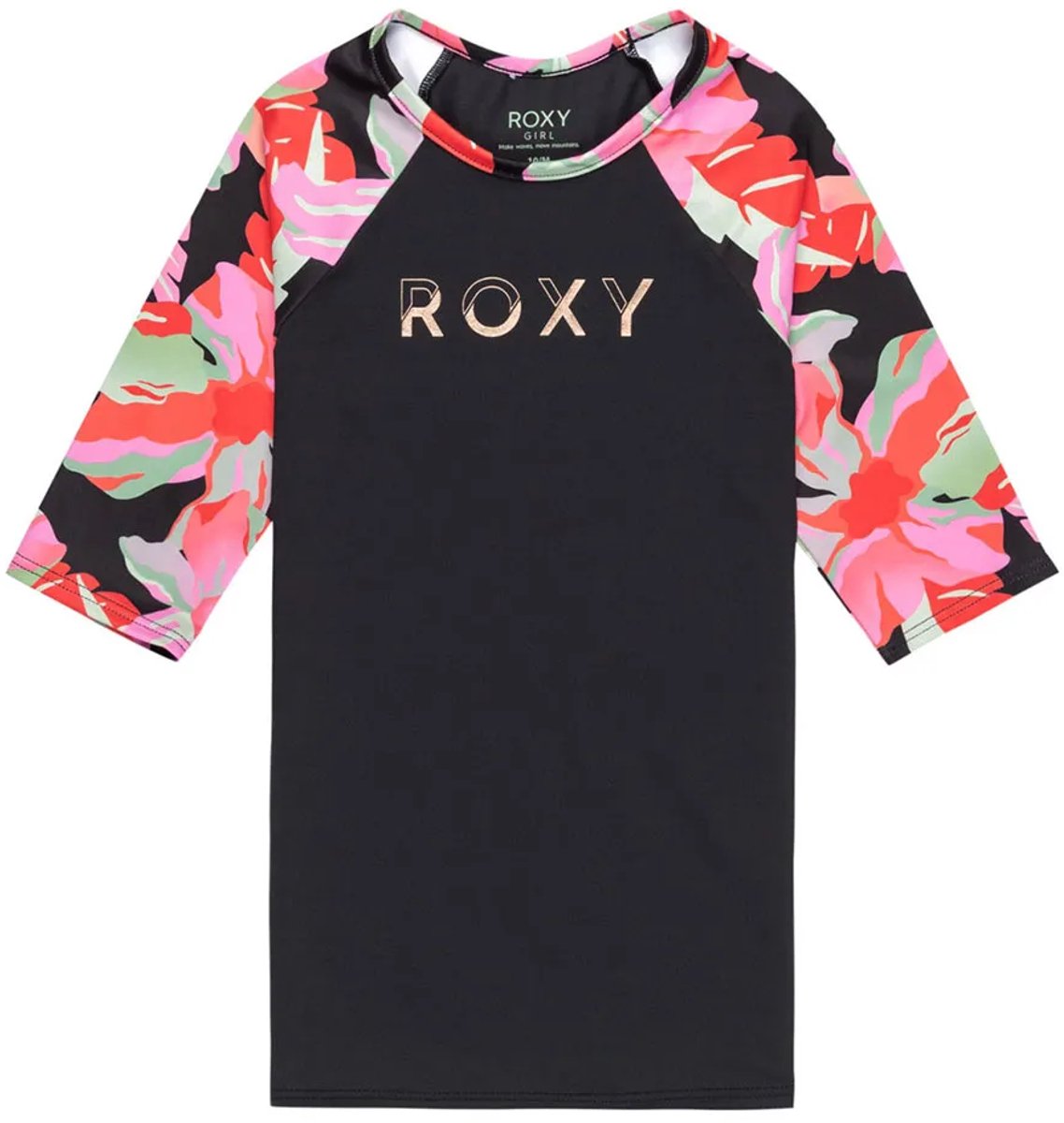 Roxy Rg Active Lycra Korte Mouw Rashguard 16 Years Meisjes Antraciet
