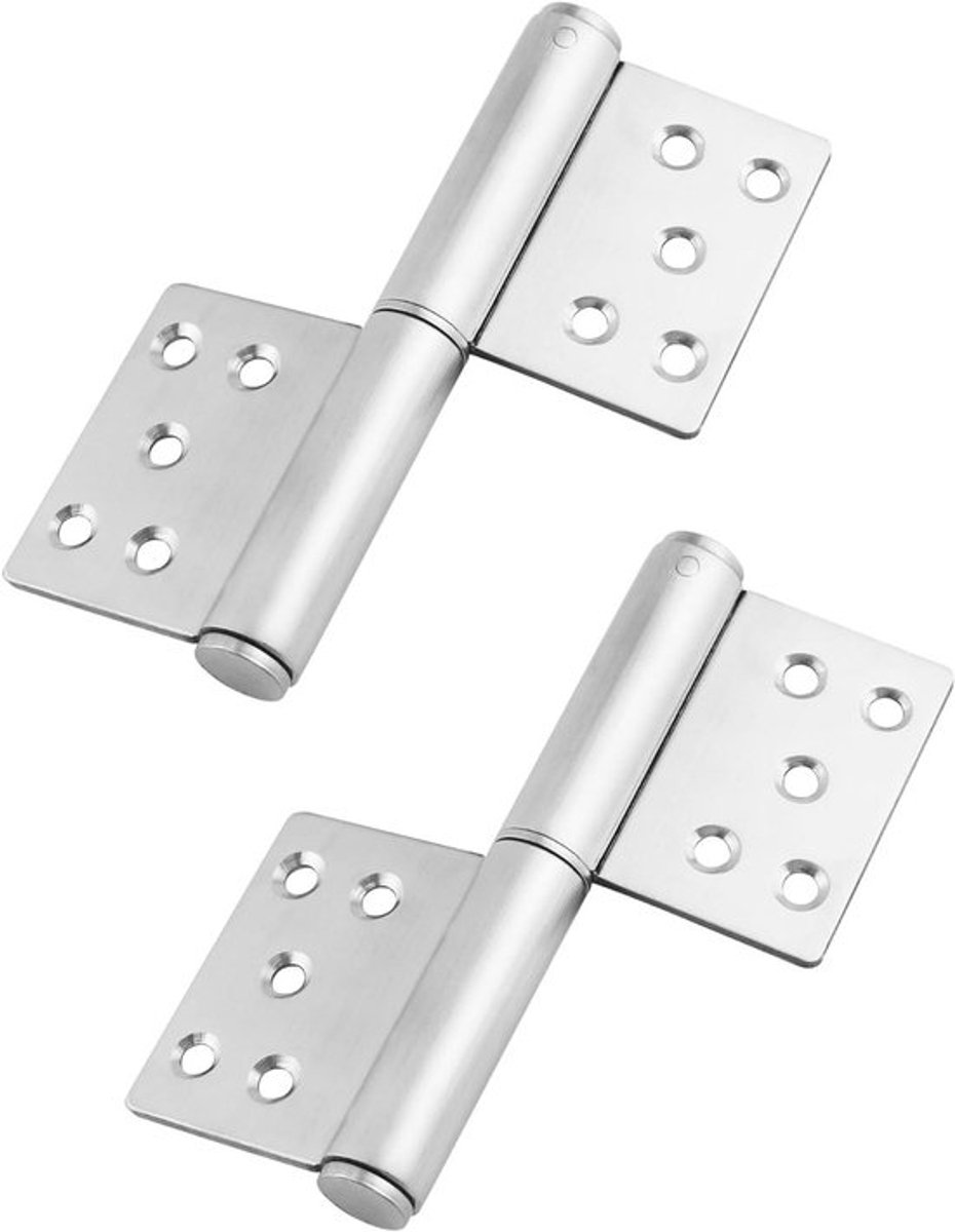 2-Pack Zware Hefscharnieren van Roestvrij Staal voor Binnen- en Buitendeuren - Duurzame Deurscharnieren met Modern Design