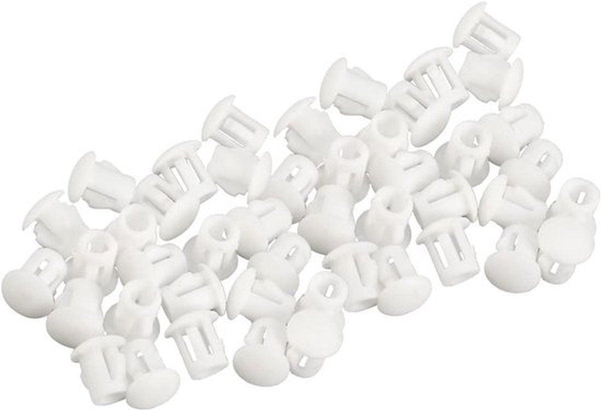 50 stuks plastic gatpluggen 5 mm voor kasten en machines - wit