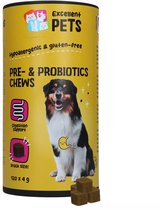 Excellent Pets Pre- & Probiotica Chews - 120 stuks - Honden Supplementen - Ter ondersteuning van Spijsvertering en Darmflora