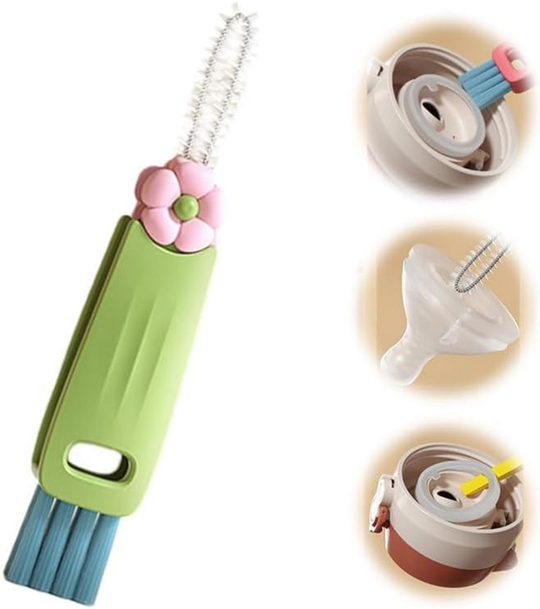 Multifunctionele 3-in-1 Reinigingsborstel voor Spleten en Bekers