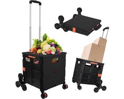 Opvouwbare Rolkar met Trapliften en Deksel voor Boodschappen en Gemakkelijk Vervoer