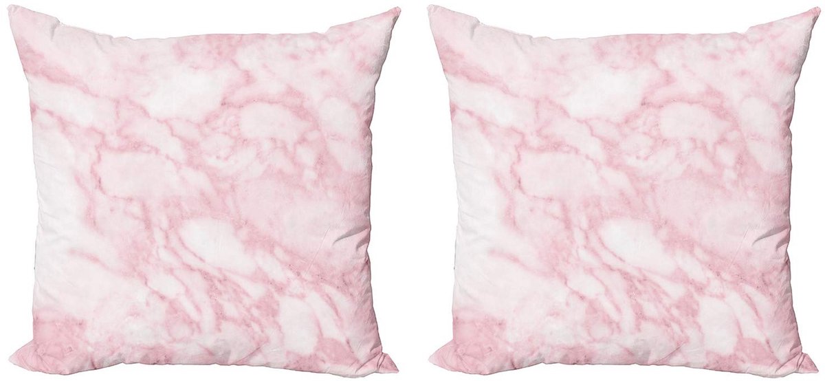 ABAKUHAUS Kussenhoes Set – 2x40x40 cm – Dubbelzijdig bedrukt – Lichtroze Hellrosa