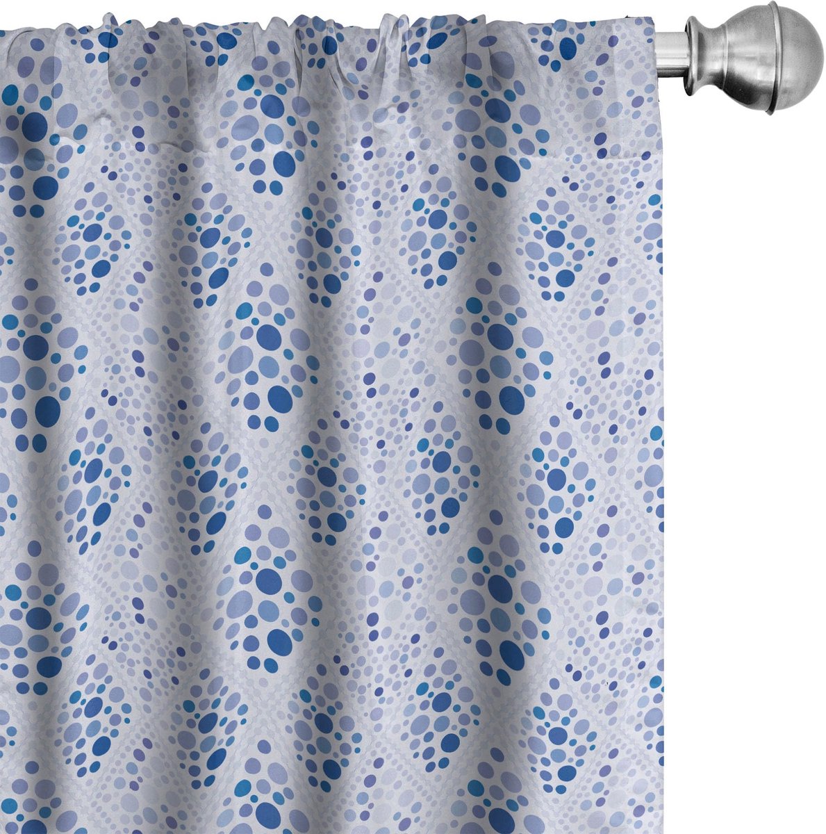 ABAKUHAUS Voorhangen Abstract – Geometrische Ruiten – 2x75x225 cm – Blauw Ceil Blau