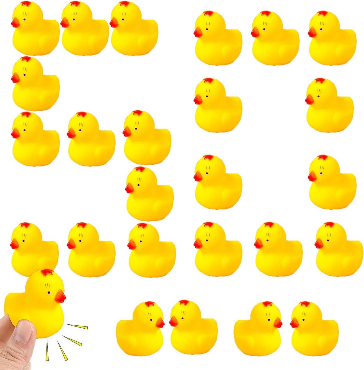 50 Stuks Rubberen Piepende Kuikens Badspeelgoed voor Feestjes en Badtijd
