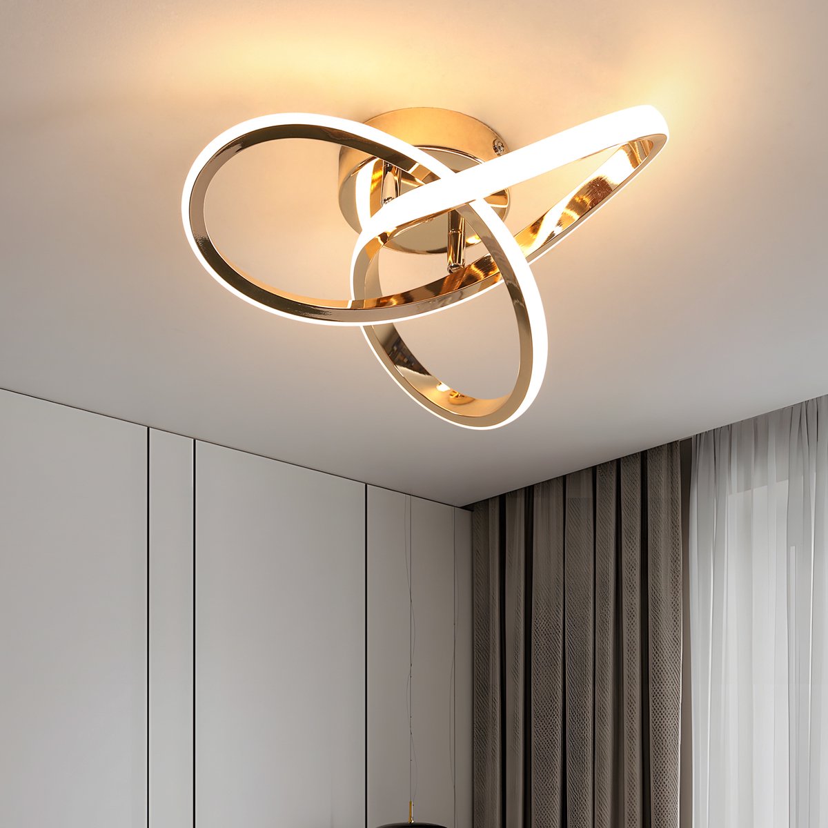 Gouden klaver plafondlamp 25x25cm 22W drievoudige temperatuur