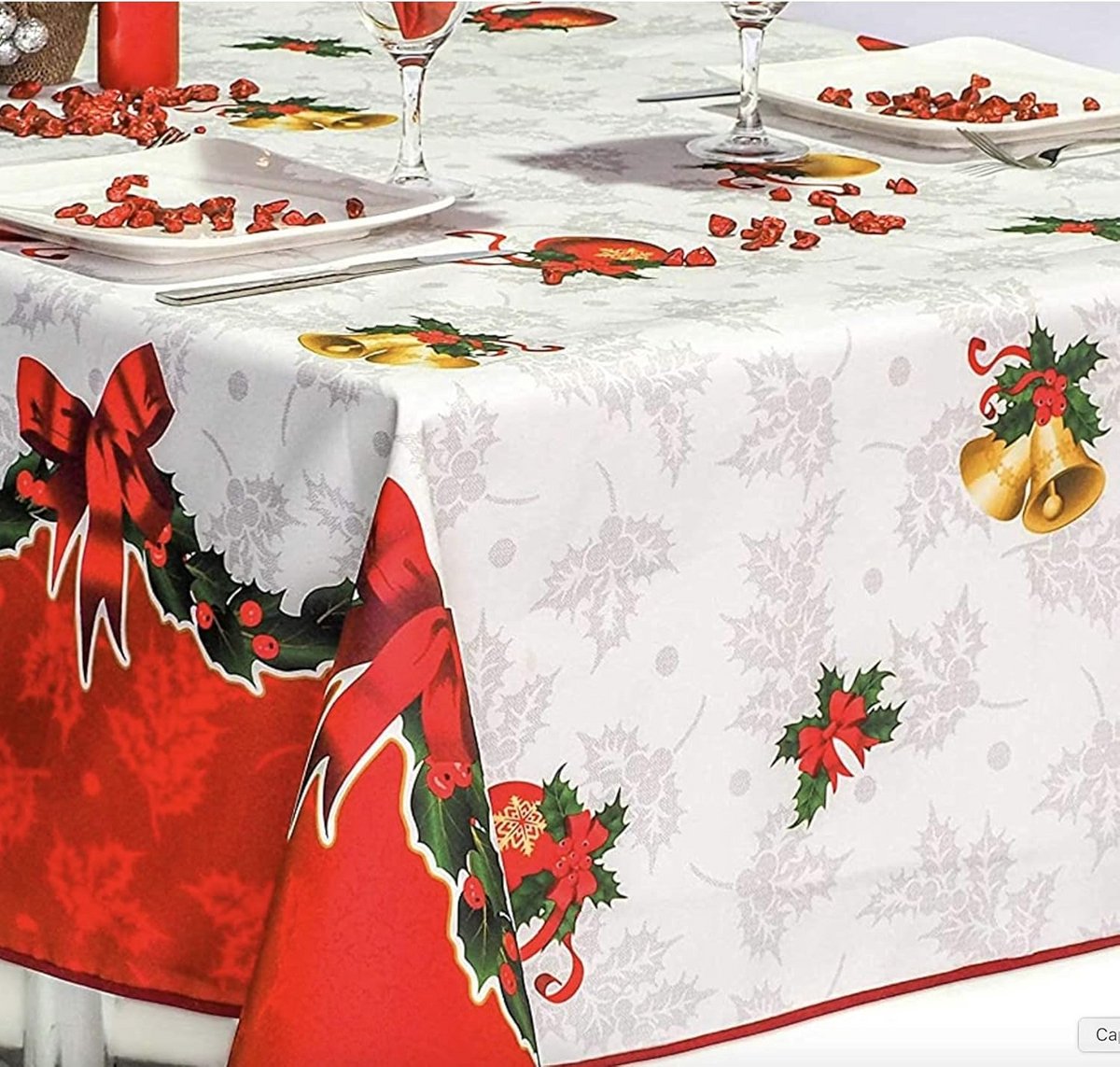 Rechthoekig Kersttafelkleed 150x300 cm Vuilafstotend met Feestelijke Print