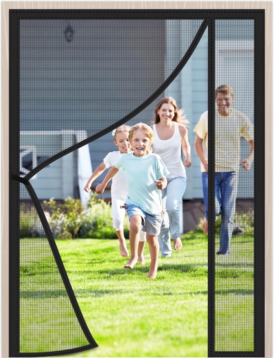 Luxvix Magnetisch Vliegengordijn, 280x240 cm nieuw aan de rechter-/linkse kant openingsvliegengordijn voor, Heavy-duty Insectenwerend hor, met Sterke Magneten en Full-Frame Klittenband Wit