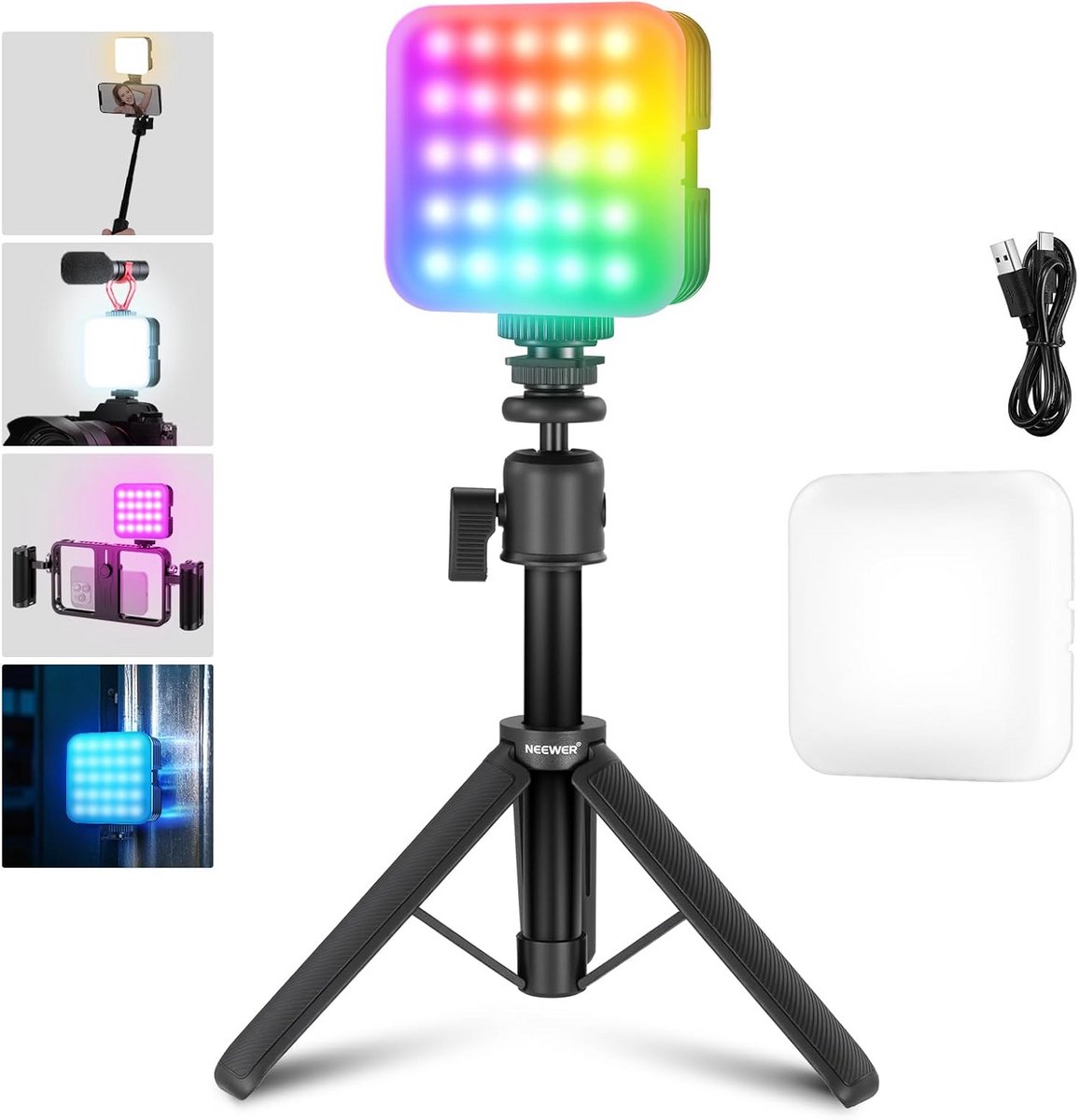 Magnetisch RGB LED Paneel Licht voor Camera en Video Opnames met Statief