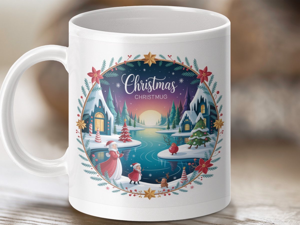 Mok Kerstmis Mug, Winter Wonderland, Feestdagen Thee Koffie Cup, Santa Claus, Gezellige Winteravond, Kerst Cadeau, Kerst Decoratie