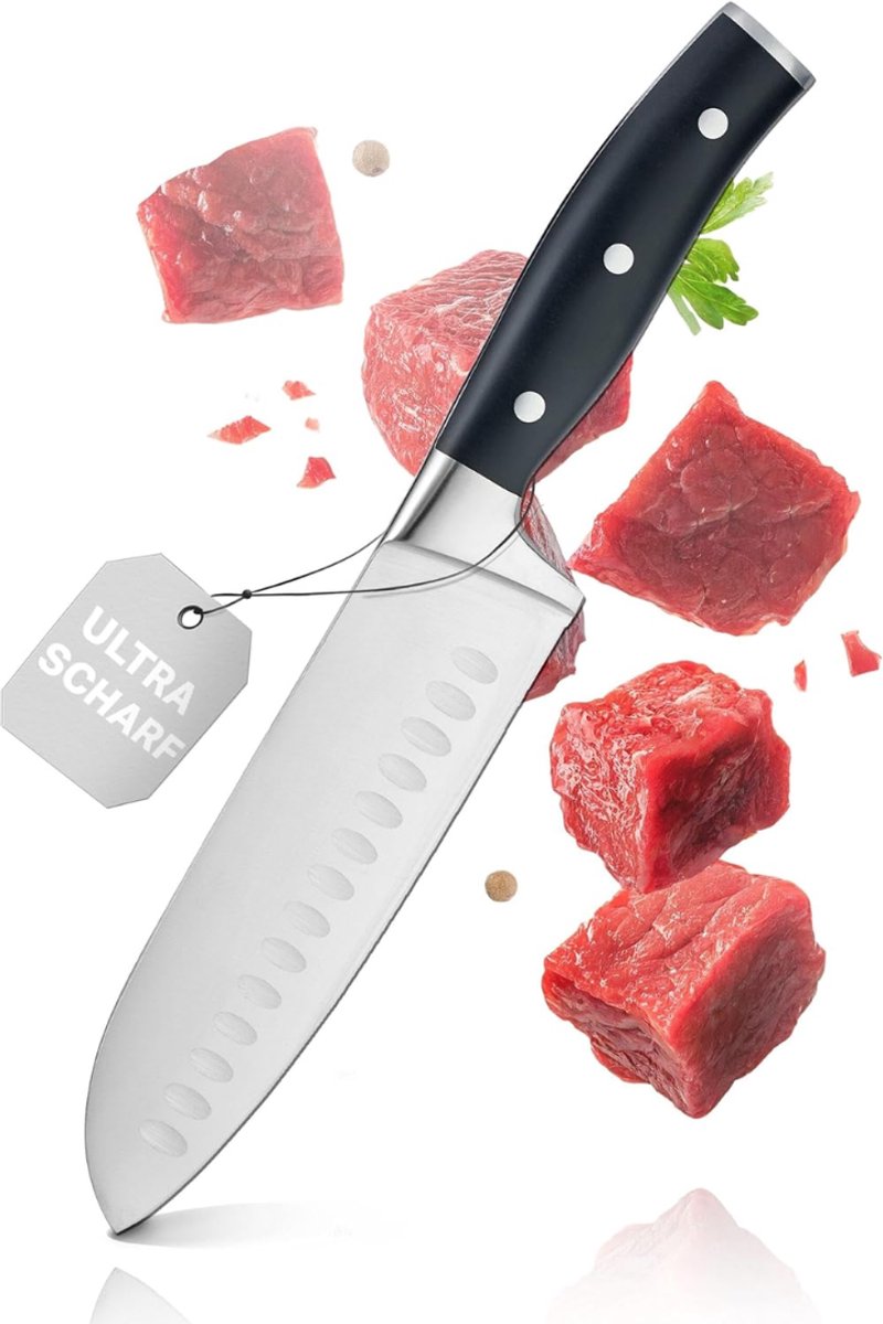 Goodivery® - Koksmes - Koksmessenset Professioneel - Messen -32x5x3cm - Zilver/Zwart