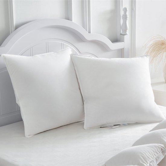 Dons- en veren kussens, 60x60 cm, 2-pack met 3-kamer vulling