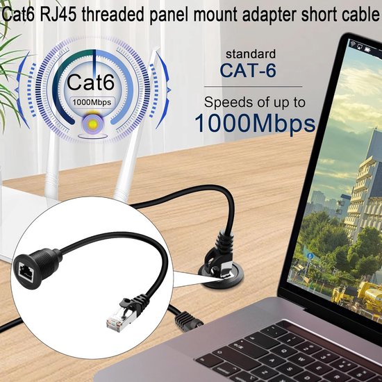 Cat-5 RJ45 Man-vrouw Ethernet LAN Netwerk Verlengkabel Met Schroef Panel Mount 30cm 60cm 100cm 150cm 2m 3m 5m(1m