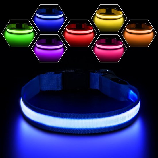 Tubasion XL Hundehalsband-Licht, Wiederaufladbar, 8 Modi, LED-Sicherheitslicht, Hundehalsband, Clip mit Silikonband, IPX7 Wasserdicht, für Nächtliches Spazierengehen, Laufen, Camping