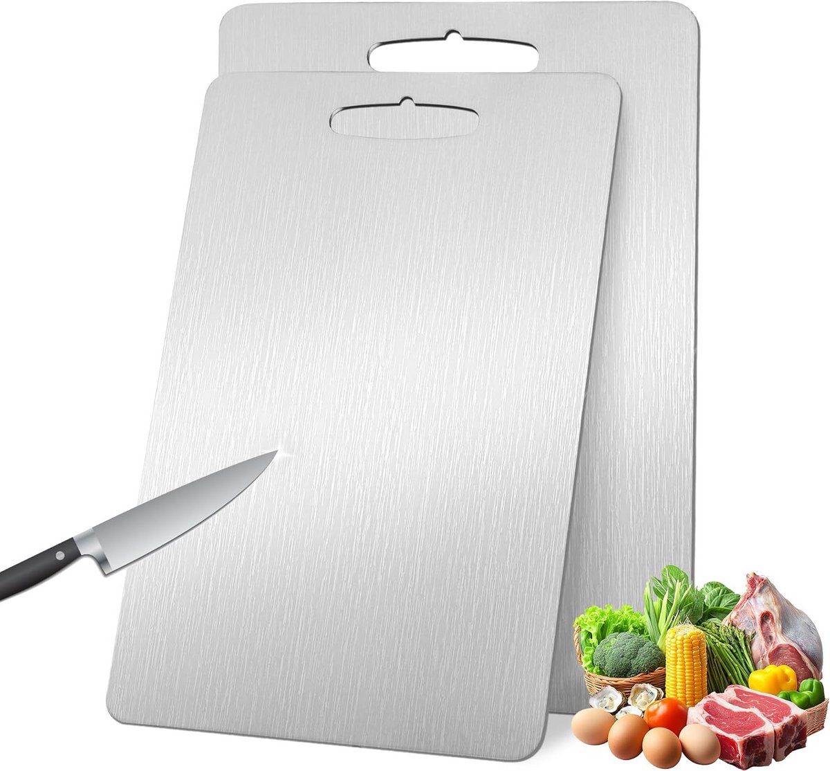 Dubbele Titanium Snijplank Set - Hygiënisch en Duurzaam Keukenaccessoire