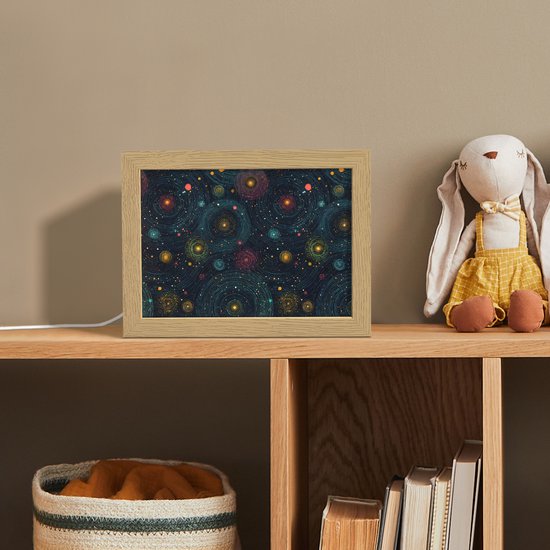Nachtlampje 20x15 cm - Kinder lamp - Sterren - Kleurrijk - Lichtgevende kernen - Tafellamp kinderkamer - Slaapkamer lamp - Bedlamp kinderen - Kinderlampje stopcontact - Wandlamp babykamer - Nachtlampjes van Merkloos — afbeelding 3