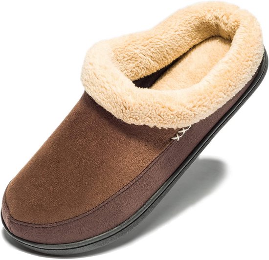 DAFENP Heren Pantoffels Winter Traagschuim Pluche Warm