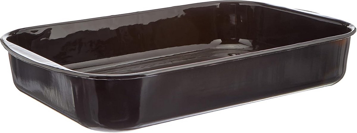 Grote Universele Ovenschaal Rechthoekig 41x32x7.5 cm Zwart Emaille