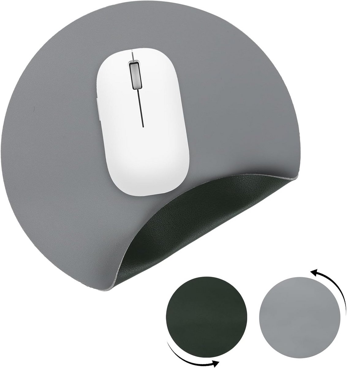 Ronde Dubbelzijdige Muismat 20cm - Antislip & Waterdicht voor Laptop & Desktop