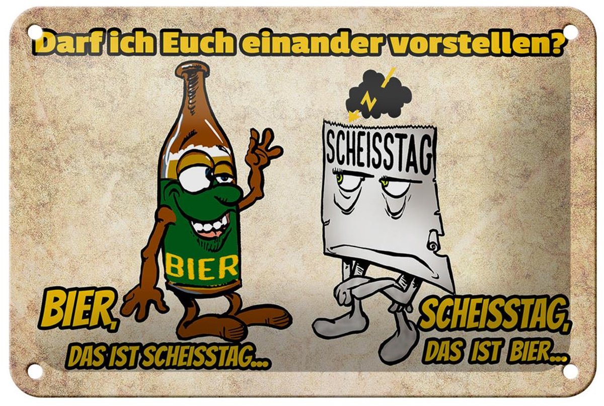 Blechschild Alkohol 18x12cm darf ich euch vorstellen Bier