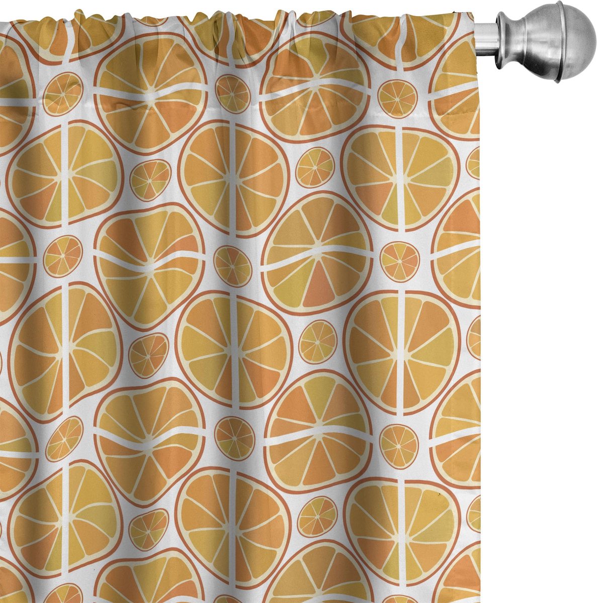 ABAKUHAUS Mandarijn gordijnen – geometrische 2x75x245 cm – microvezel Aprikose Erde Gelb