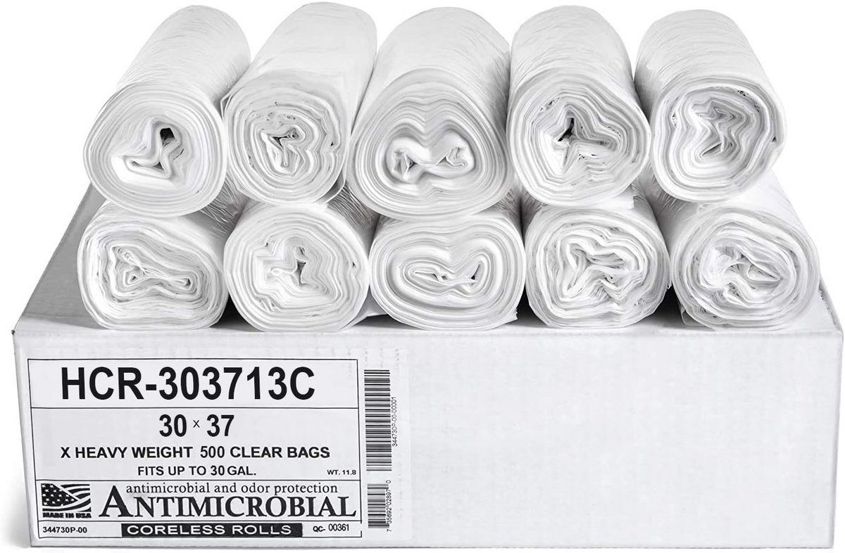 Sterk 3 Gallon Afvalzakken Hoge Dichtheid - Kernloos Rol - 500 Stuks - Transparant