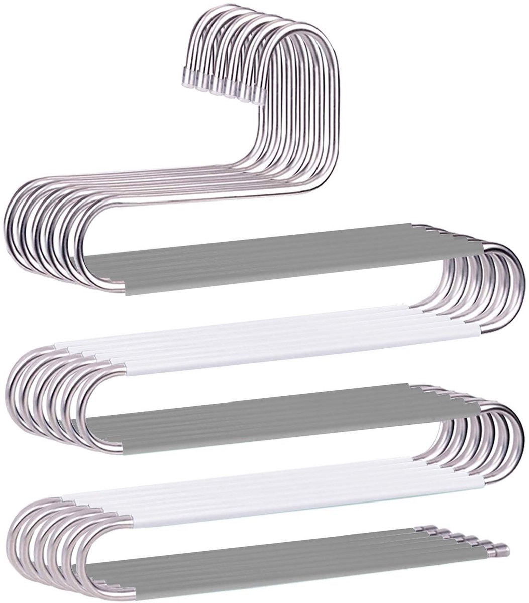 Unyqoos® Ruimtebesparende en stevige kledinghangers voor broeken en accessoires