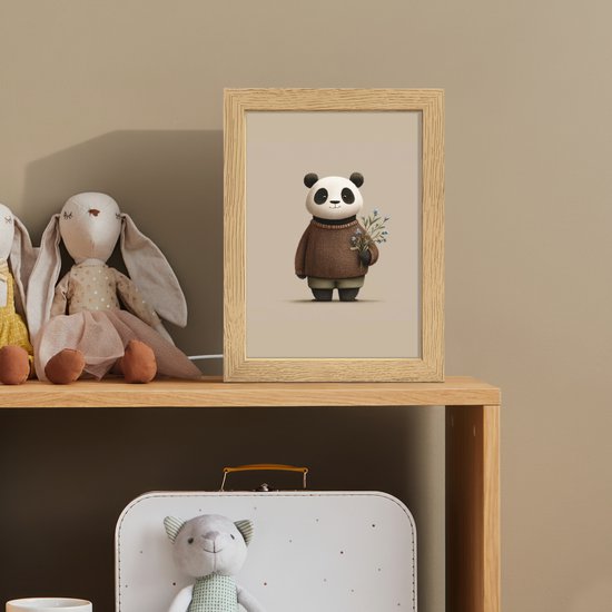 Nachtlampje 15x20 cm - Kinder lampje - Panda - Blauwe bloemen - Zachtheid - Tafellamp kinderkamer - Slaapkamer lamp - Bedlamp kinderen - Kinderlampje stopcontact - Wandlamp babykamer - Nachtlampjes van Merkloos — afbeelding 3