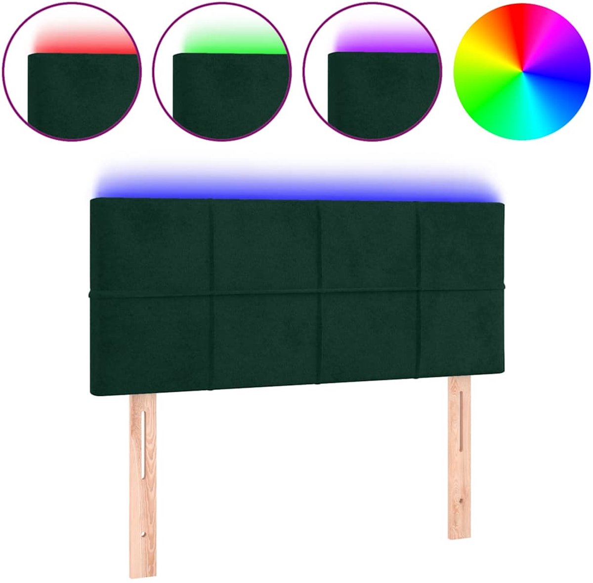vidaXL Hoofdbord blauw 180x5x118/128 cm stof