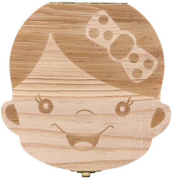 Tandendoosje - Melktanden bewaren - Melktandjes box - Tooth box - Hout - Haarlok doosje - Kraamcadeau - Meisje - Jonyx van Merkloos — afbeelding 3