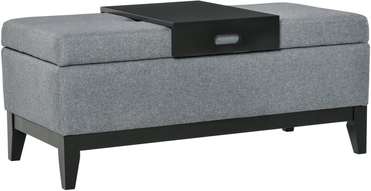Opberghocker - Gestoffeerde Zitkruk Met Opbergruimte tot 120 kg - Polyester en Schuim - Beige