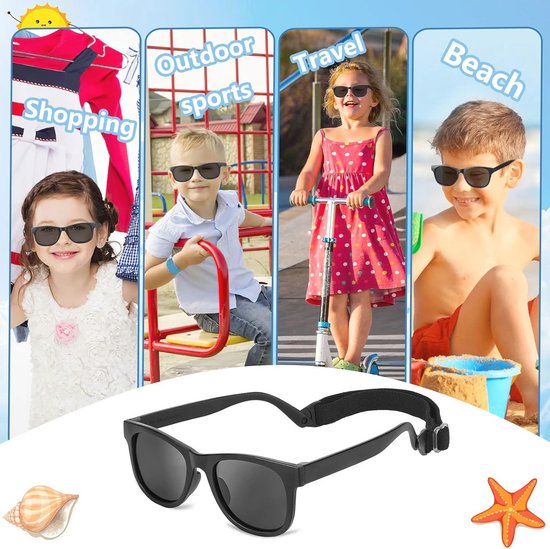 Zonnebril voor Kinderen met UV400 Bescherming en Gepolariseerde Glazen, Flexibele Sport Zonnebril voor Jongens en Meisjes (2-7 Jaar) van Merkloos — afbeelding 5
