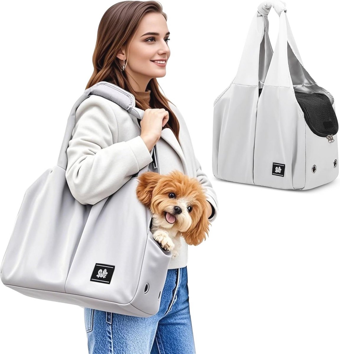 Draagtas voor Kleine Honden en Katten - Ademend en Comfortabel voor Reizen en Wandelen