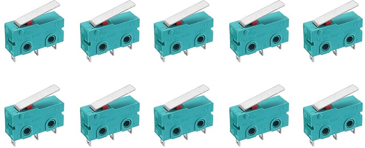 10 stuks 3D Printer Micro Eindschakelaars met Rechte Schacht