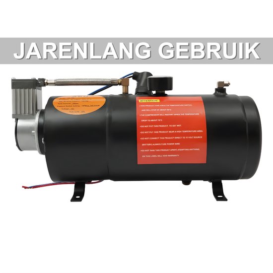 Luchtcompressorpomp met tank - Voor trein- en vrachtwagenhoorns - Krachtige luchtaanvoer - Met pomp en luchttank van Merkloos — afbeelding 3