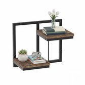 Wandrek - met 2 planken - industrieel - zwart-bruin