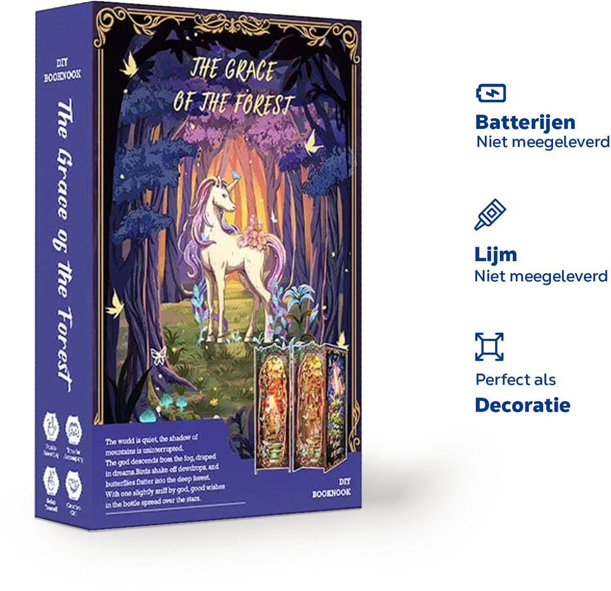CuteBee Book Nook - Modelbouw - Houten 3D Puzzel - DIY Bouwpakket Volwassenen en Volwassenen - Boekensteun - Boekenhouder - The Grace of Forest — afbeelding 7