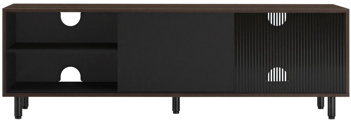 TV-meubel – Moderne stijl – Zonder gereedschap te monteren – Met geribbeld glas