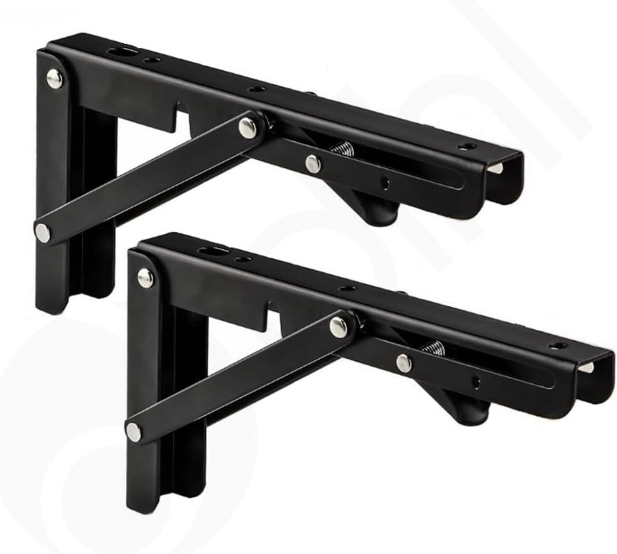 2x Opvouwbare Plankdragers Zwart 40 cm - Zware Wandmontage Planken Steunen 80kg