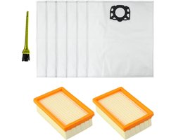 HEPA Filter en stofzakken - geschikt voor Kärcher WD4 - WD5 - WD6 - WD5P - WD6P - Premium MV4 - MV5 - MV6 stofzuiger - 2.863-005.0 2.863-006.0 - 2 Filter en 6 stofzakken