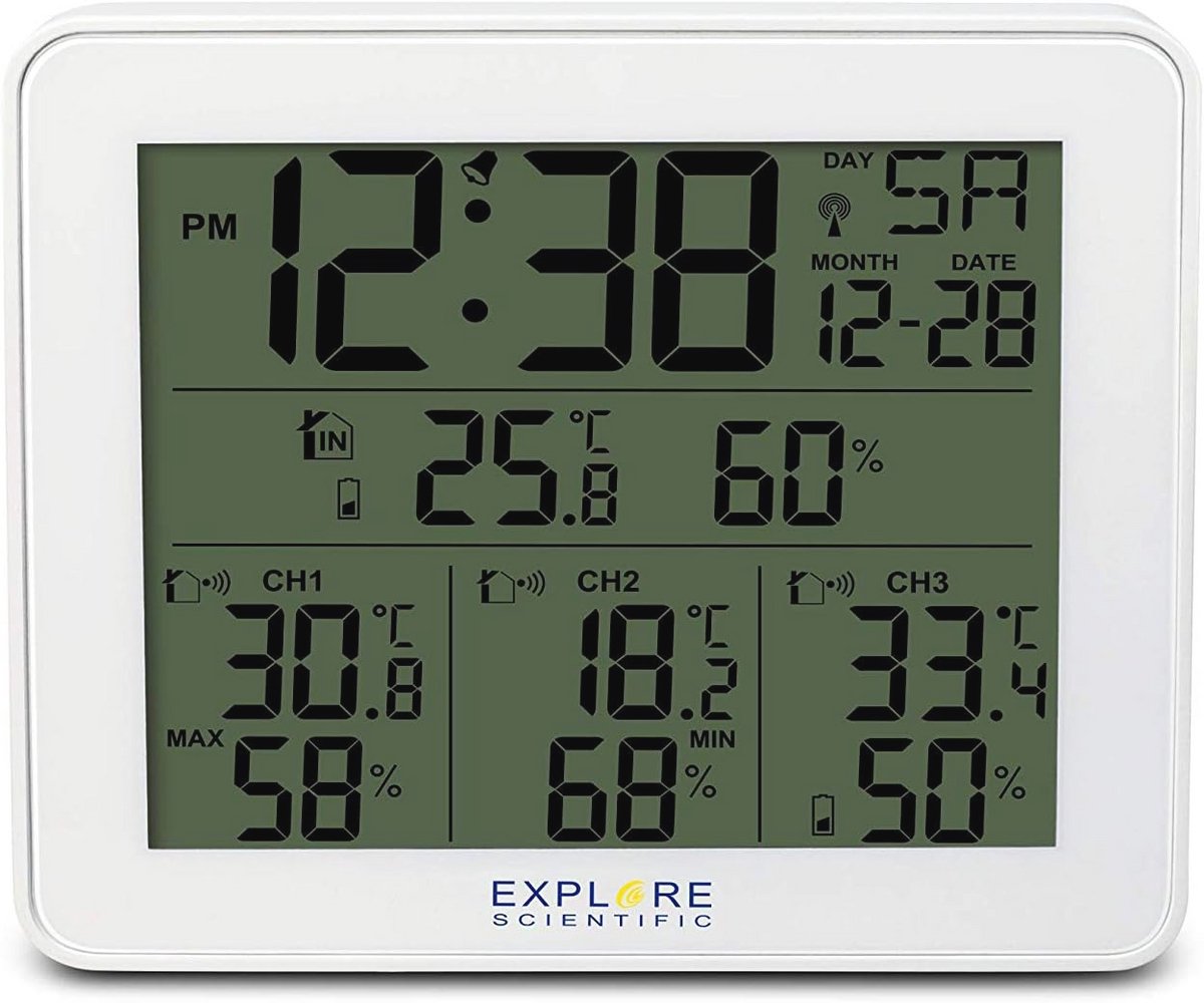 Draadloos Weerstation met Alarm en Historische Gegevensopslag – Groot LCD Display met Achtergrondverlichting, Temperatuur- en Luchtvochtigheidssensoren