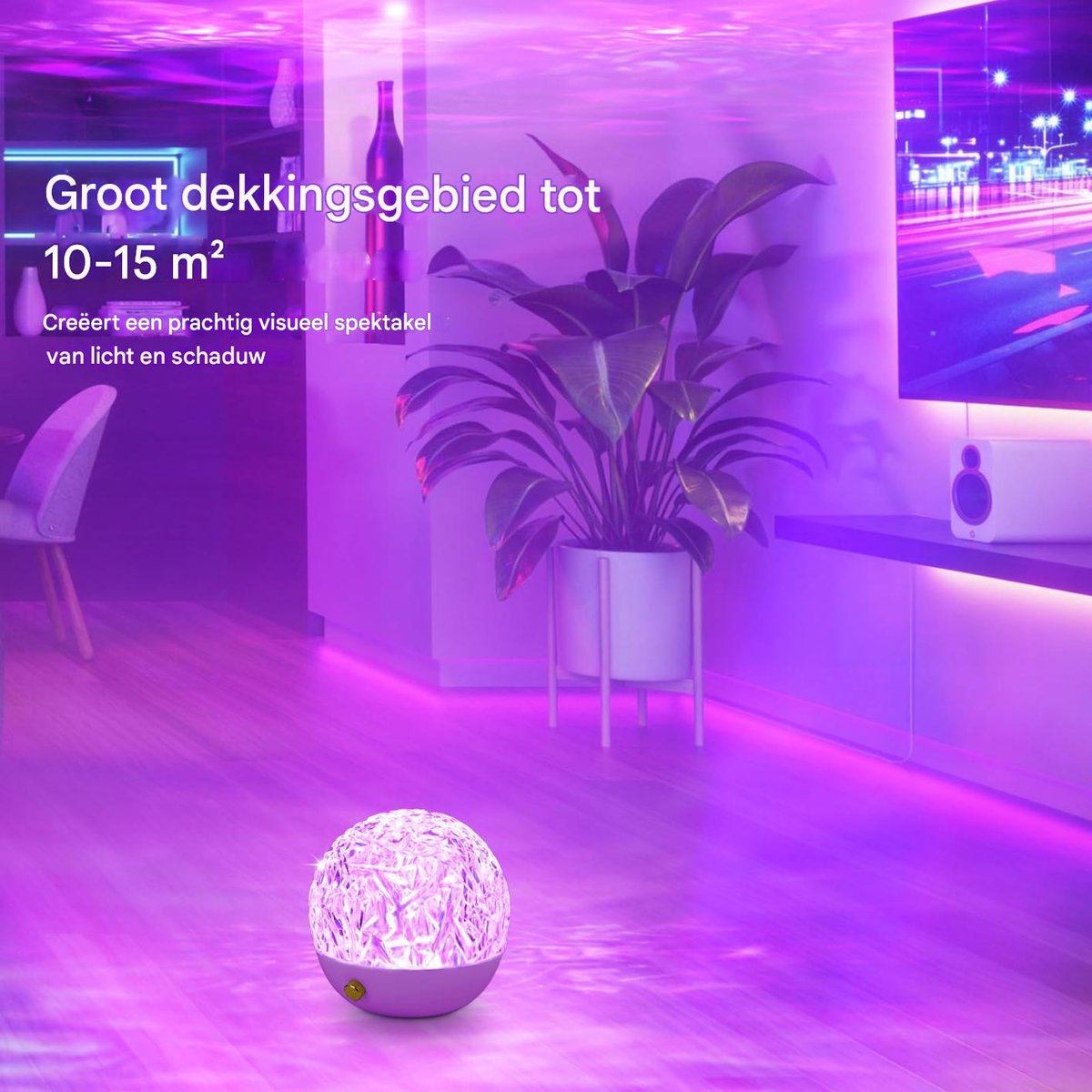 longziming -Ocean Wave & Galaxy-Projector – Roterende Oceaanlamp met 3D-Effect – Galaxy Projector met 16 Kleuren en 4 Lichtmodi – Touch- en Afstandsbediening – Sfeerverlichting voor Slaapkamer en Woonkamer – foto 7