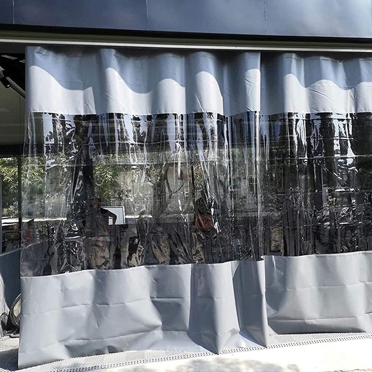 Transparant PVC Zeildoek Gordijn 1,5x2,2m - Waterdicht en Winddicht voor Terras, Pergola en Veranda