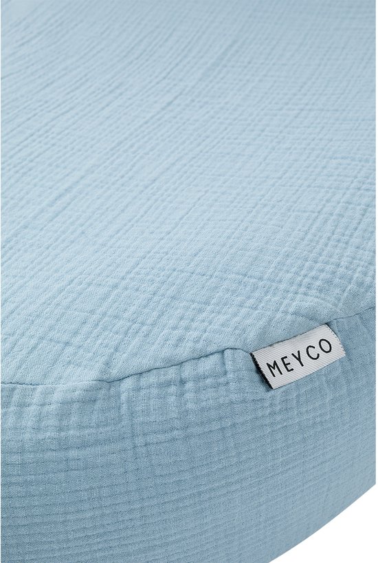 Meyco Baby Uni Relaxhoes Voor Voedingskussen - Pre-washed Hydrofiel - Jeans Blue van Merkloos — afbeelding 2