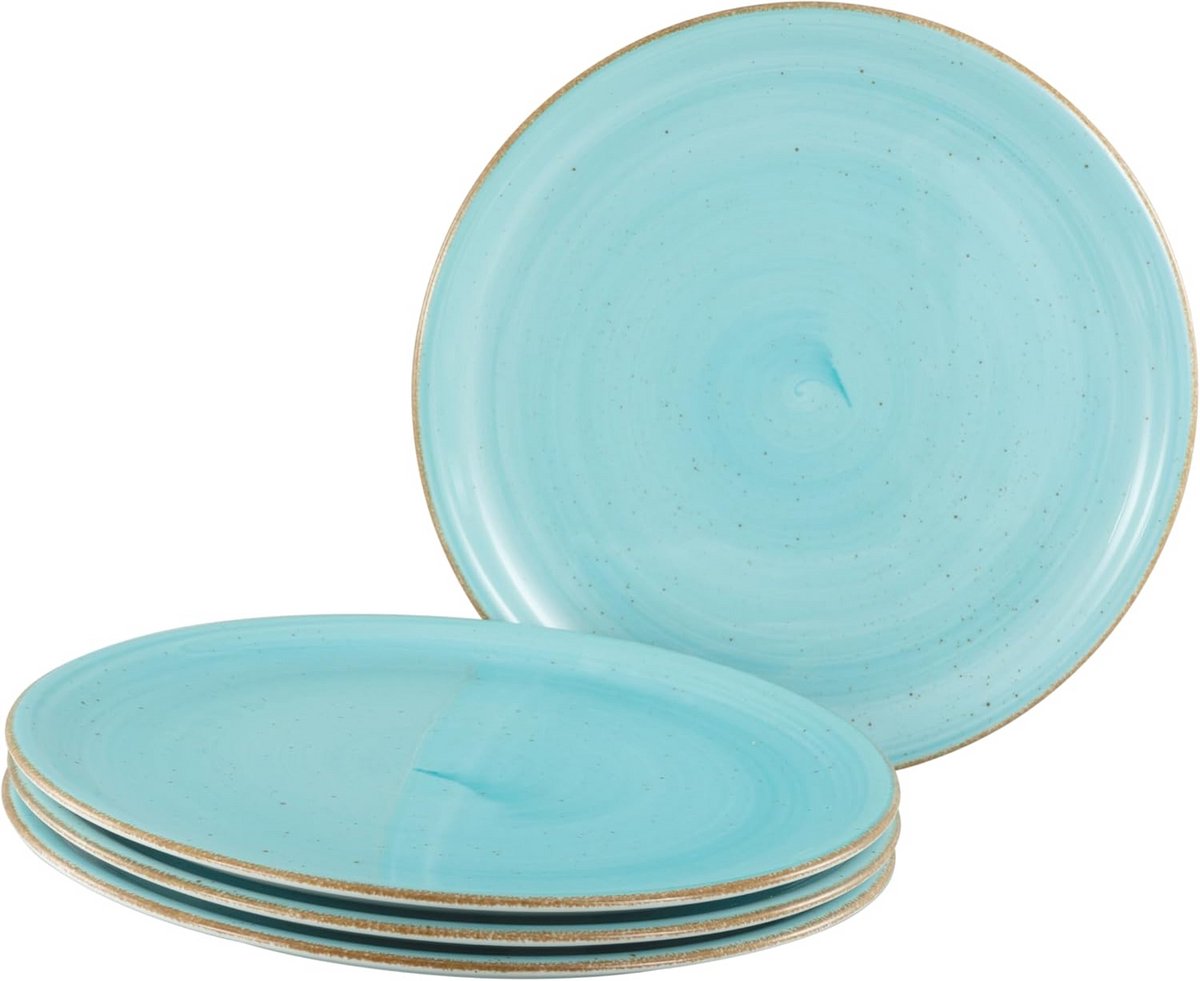 4-delige Borden Set voor 4 Personen - Vintage Nature Porselein Servies - Geschikt voor Vaatwasser & Magnetron